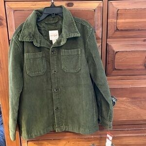NWT Cat & Jack Boy’s Green Corduroy Lined Shirt